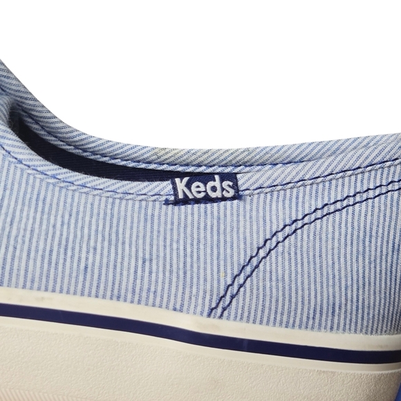 KEDS Womens Double Wash Blue Striped Low Top Comfort Shoes Size 9 - Picture 6 of 12